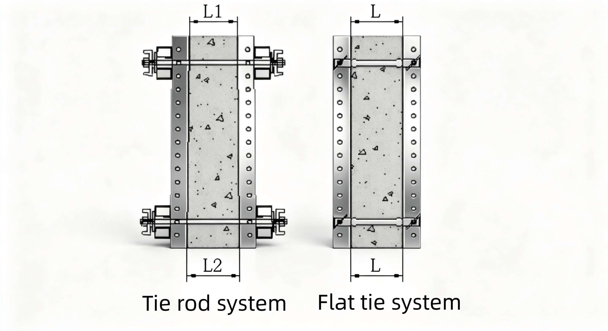 Gowe aluminium formwork -flat tie and tie rod system